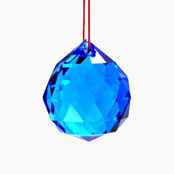 Crystal Ball Blue, Sphatik Glass Blue Sphere, Crystal Glass Ball Blue