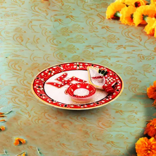 Swastik Shaped Pooja Thali