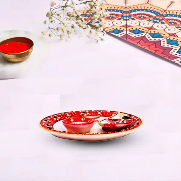 Swastik Shaped Pooja Thali