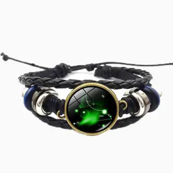 Aries Zodiac Sign Bracelet, Aries Leather Bracelet, मेष राशि ब्रेसलेट