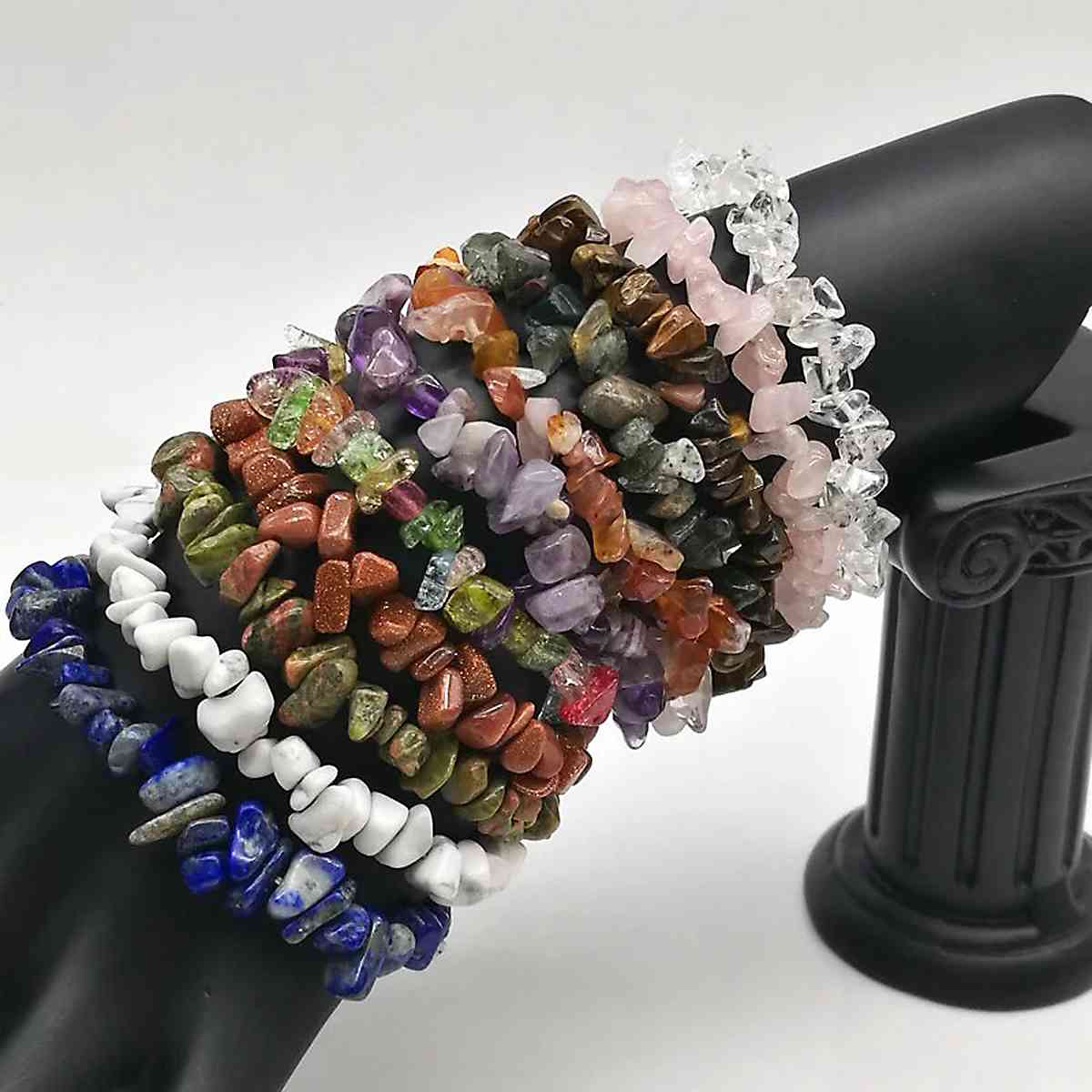 Buy Natural Gemstone Round Beads Precious Semi Precious stone Beads Healing  Crystal Seven Chakra Bracelet at best price online