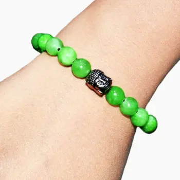 Emerald Bead Bracelet, Panna Stone Cut Bracelet, Emerald Stone Bracelet, पन्ना स्टोन ब्रेसलेट