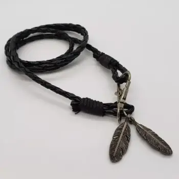 विंग ब्रेसलेट, Leather Wing Bracelet, Wing Charm Rope Bracelet