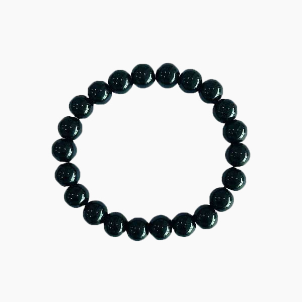 Black Obsidian Stretchable Bracelet, Kala Stone Bracelet, Black Onyx Bracelet, काला ओनिक्स ब्रेसलेट