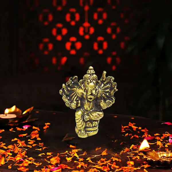 Vishnu Laxmi Brass Statue