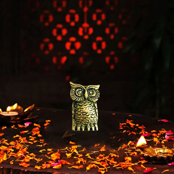 Brass Owl Statue