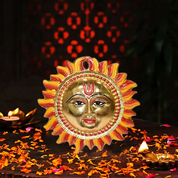 Brass Surya Face