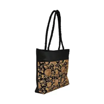 Golden Black Jute Bag (गोल्डन ब्लैक जूट बैग)