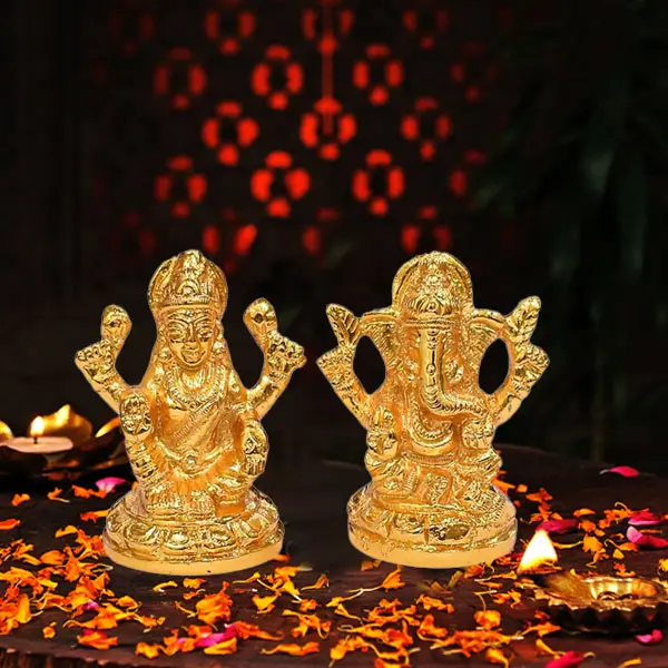 Laxmi Ganesh Brass Statue