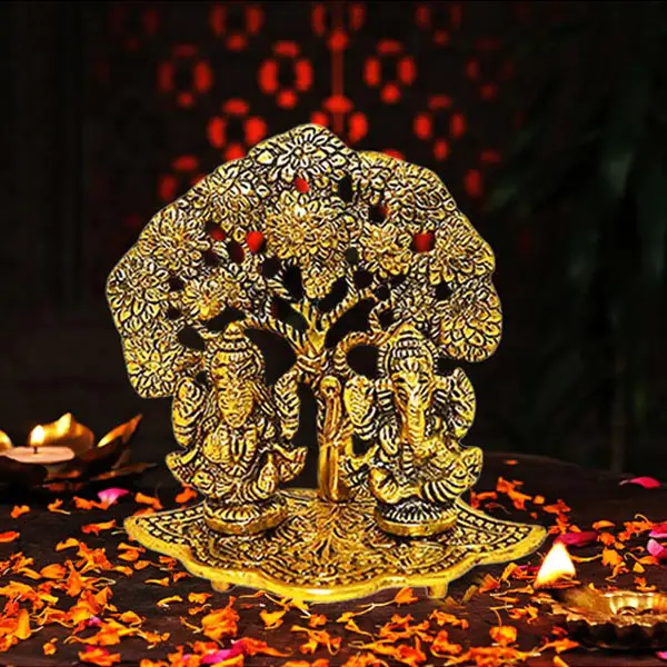 Ganesh Laxmi Brass Statue