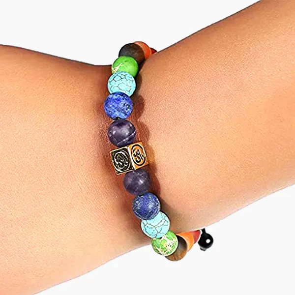 Seven Chakra Om Bracelet