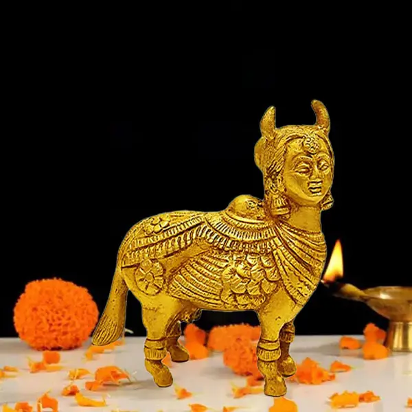 Brass Kamdhenu Cow Statue