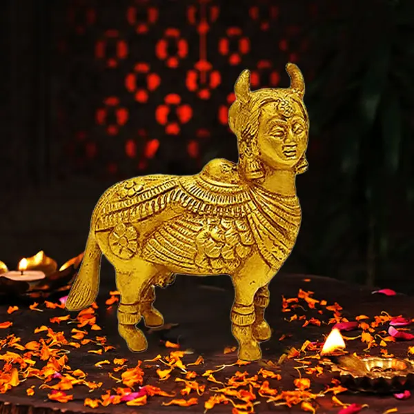 Brass Kamdhenu Cow Statue