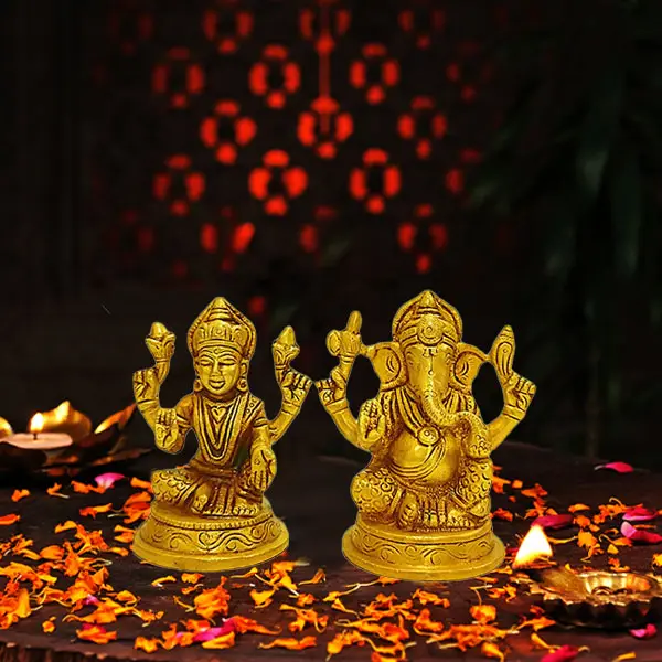 Brass Lakshmi Ganesh Murti