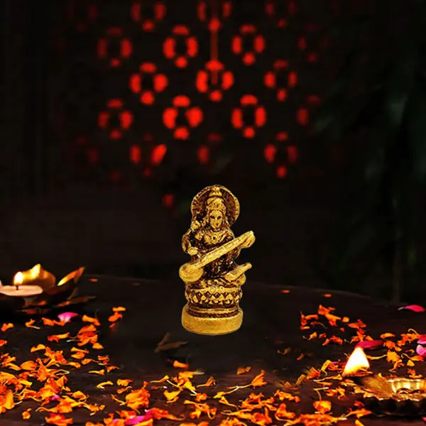 Brass Saraswati Idol