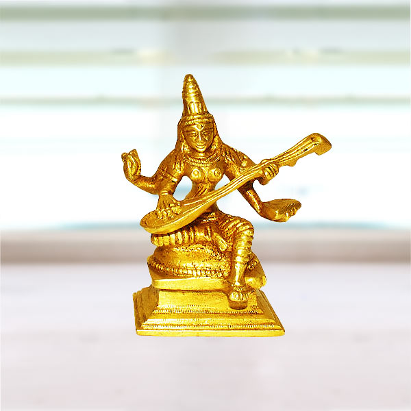 Maa Saraswati Brass Idol, Pital Saraswati Murti