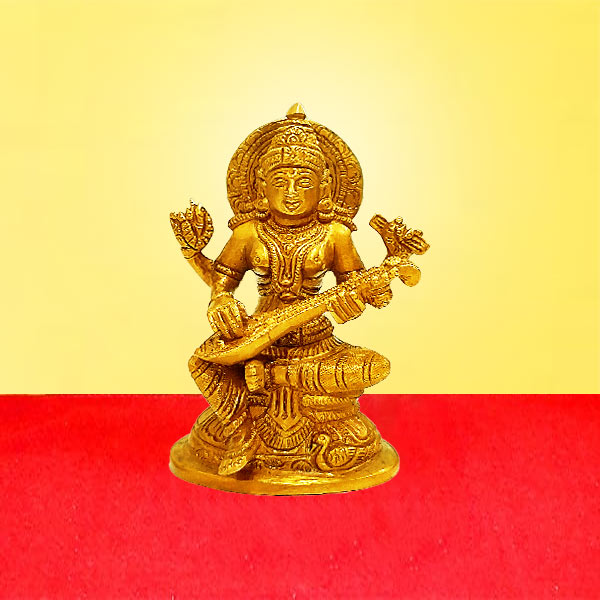 Saraswati Idol Brass, Pital Saraswati Idol