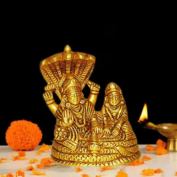 Vishnu Laxmi Brass Statue