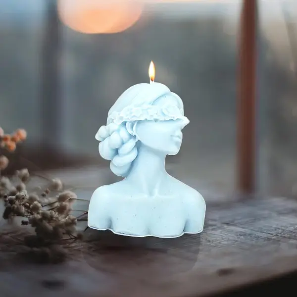 Blind Folded Lady Candle