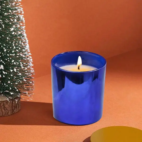 Blue Glass Jar Candle