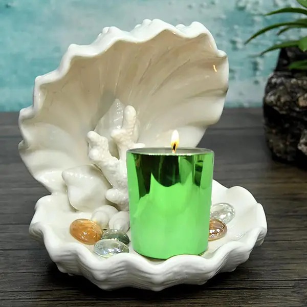 Green Glass Jar Candle