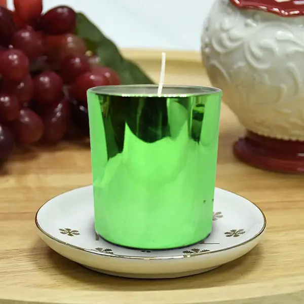 Green Glass Jar Candle