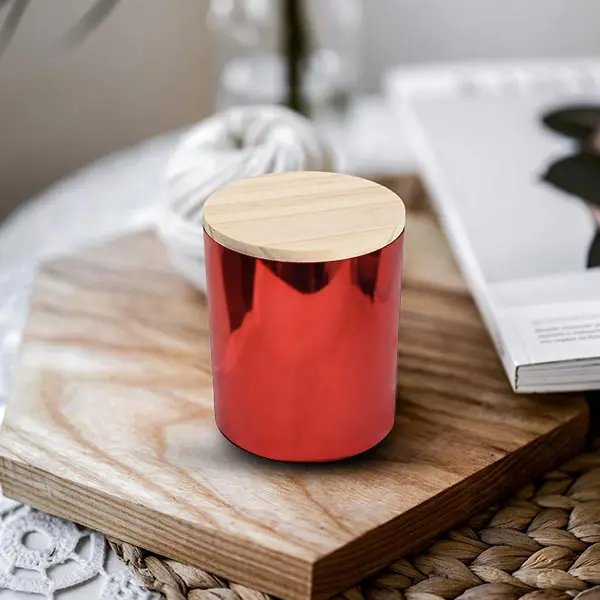 Red Glass Jar Candle