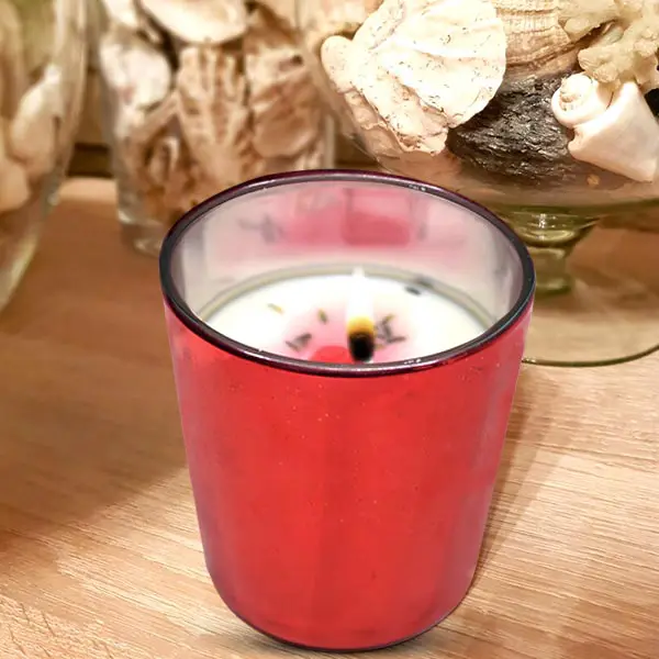 Red Glass Jar Candle